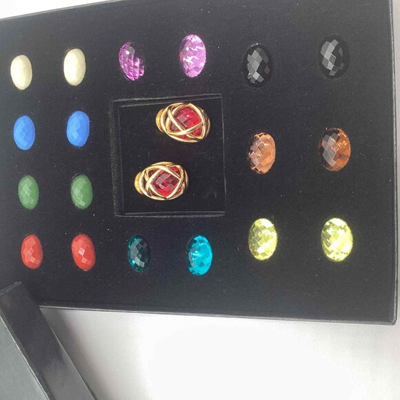 Joan Rivers Classics Collection Interchangeable Earrings Set – 12 Faceted Stones - Picture 5 of 10